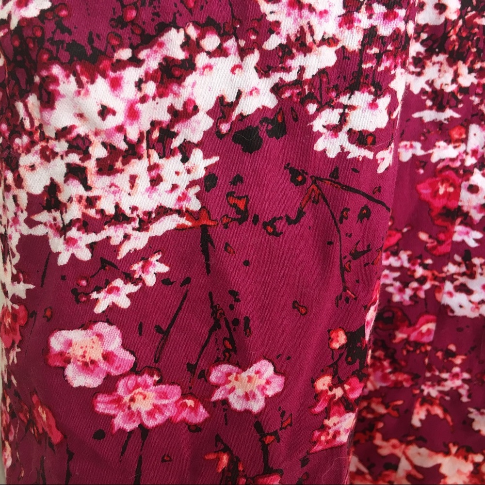 Maggy London Dress floral pink red A line 2 - Picture 4 of 8